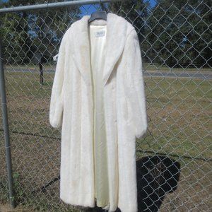 DONA LUCCI Vintage Faux Fur Coat Off White Mink Styling Vintage Size 18
